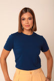 T-SHIRT GOLA REDONDA ANA MARINHO  ALGODÃO EGÍPCIO