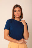 T-SHIRT GOLA REDONDA ANA MARINHO  ALGODÃO EGÍPCIO