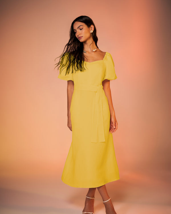 VESTIDO MIDI FRESH AMARELO